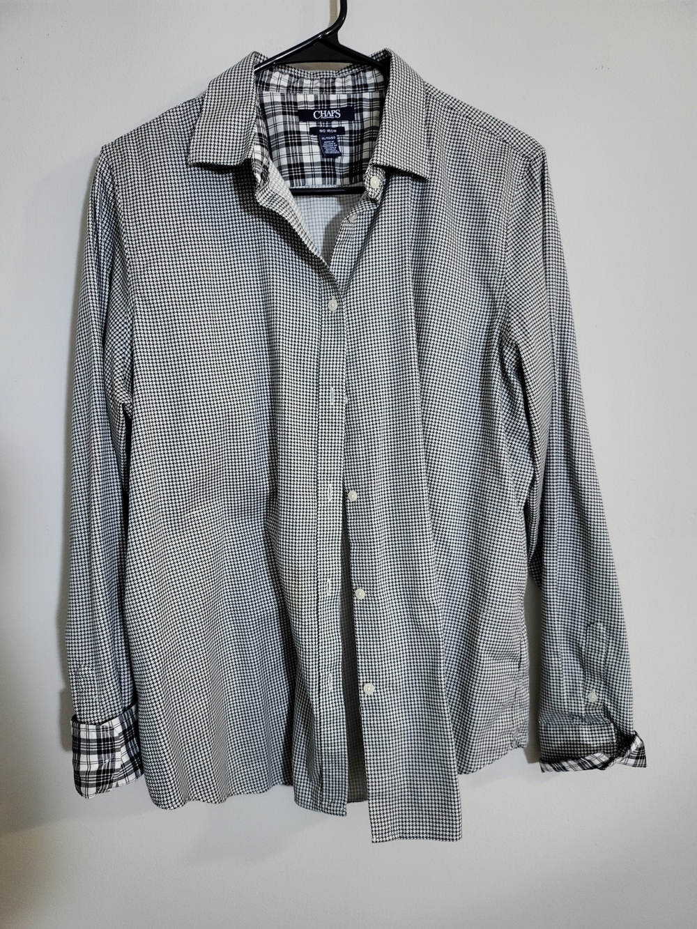 Chaps Boy's Black & White Micro-Check Button-Down Shirt